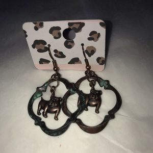 Patina Bulldog Earrings